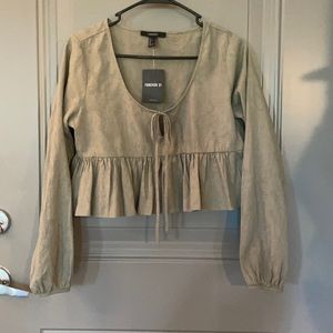 Cropped Olive Green Forever 21 Top